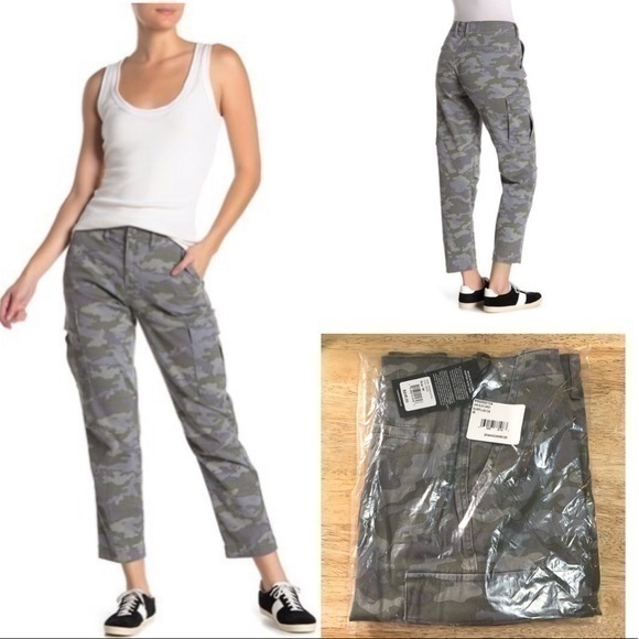 New outdoor durable with pockets, Hudson Jeans Slim Camo Print Cargo Pants G12